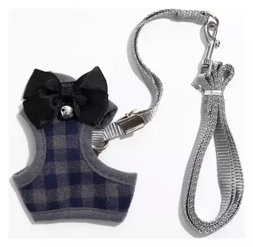 Комплект амуниции с мягкой шлейкой, S, 1 х 120 см (ОШ 9-33,ог 23-36 см) серый