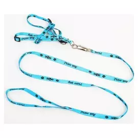 Комплект «Дай пять» капрон 1 см 1-слойный, шлейка 28-47см, поводок 120 см, макс вес 10 кг