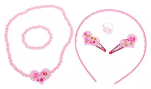 Комплект детский 6 предметов Сердечки