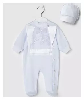 Комплект детский (Комбинезон, шапочка), цвет белый, рост 56 см