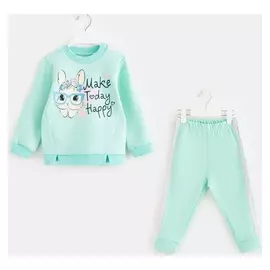 Комплект детский «Зайка», цвет ментол, рост 74 см