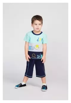 Комплект для мальчика, цвет тёмно-синий/бирюзовый, рост 116 см (60)