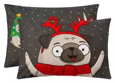 Комплект наволочек этель сhristmas Dog 50х70 см - 2 шт, 100% хлопок, бязь