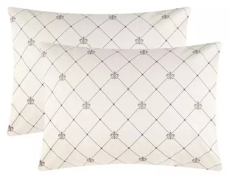 Комплект наволочек "Этель" вензель серебро, 50х70 см - 2 шт, 100% хлопок, поплин