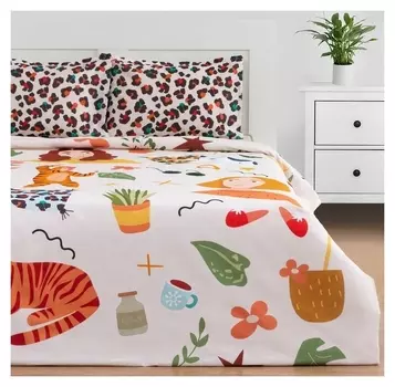 Комплект: пододеяльник и 2 наволочки House Party 143*215 см, 50*70 см - 2 шт, 100% хлопок