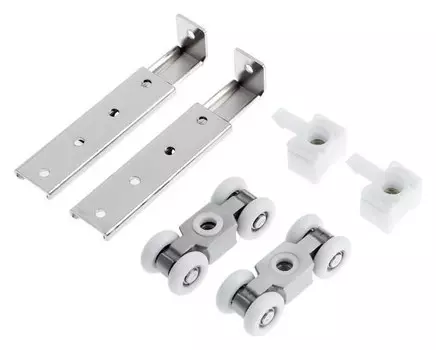 Комплект роликов для раздвижных дверей-купе Trodos с фиксатором Qd-326, торцевое крепление