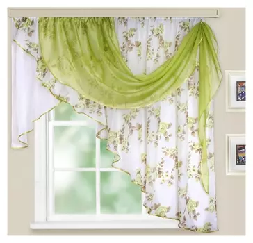 Комплект штор для кухни Иллюзия, удлинение справа, 300х150 см