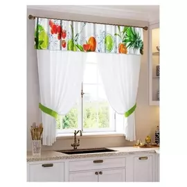 Комплект штор для кухни «Юна» тюль (294х160 см), ламбрекен (290х40 см), подхваты