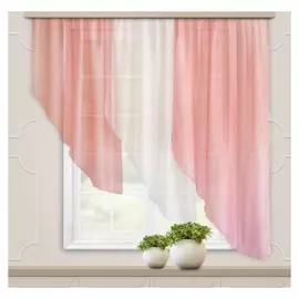 Комплект штор для кухни мальва 280х150 см, брусника, полиэстер 100%