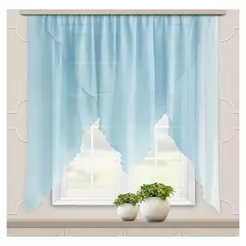 Комплект штор для кухни "Мелисса" 300х160 см, голубой, вуаль, пэ