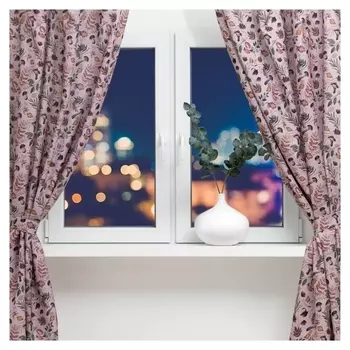 Комплект штор для кухни с подхватами этель "Nature Forest" 145х180см-2 шт., 100% п/э