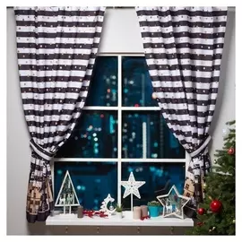 Комплект штор для кухни с подхватами «Золотой город» 145х180см-2 шт., габардин