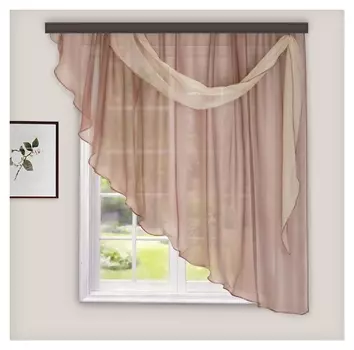 Комплект штор для кухни «Весна», 280х160 см, цвет какао