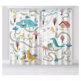 Комплект штор "Этель" заповедник 145*260 см-2 шт, 100% п/э, 140 г/м2