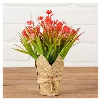 Композиция "Осока с цветочками" 7х20 см