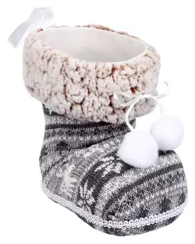 Конфетница «Сапожок», цвет серый