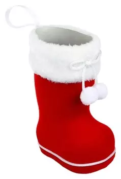 Конфетница «Сапожок», с бомбошками, цвет красный