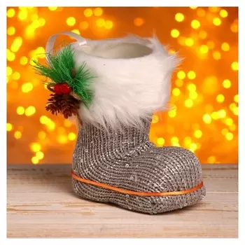 Конфетница «Сапожок», с еловой веткой