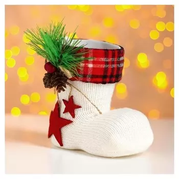 Конфетница «Сапожок», с еловой веточкой