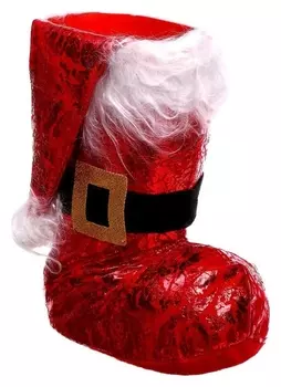 Конфетница «Сапожок», с колпачком, цвет красный