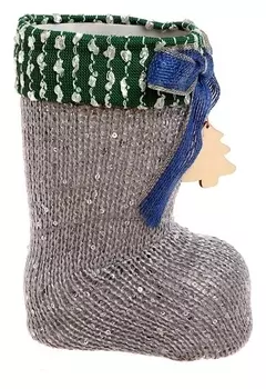 Конфетница «Сапожок» с ёлкой, цвет серый