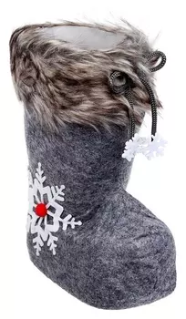 Конфетница «Сапожок», снежинка, цвет серый