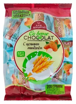 Конфеты Co Barre De Chocolat мультизлаковые с цельным миндалем, 200г