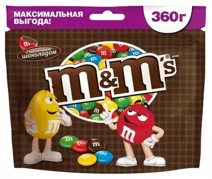 Конфеты драже M&amp;m`s шоколад 360г
