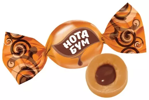 Конфеты ирис жевательный яшкино "Нота бум", с орехово-шоколадной начинкой, пакет, 500 г, нк160