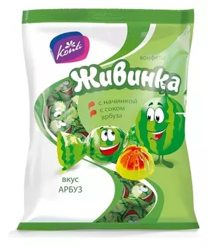 Конфеты желейные конти живинка вкус арбуза, 250г