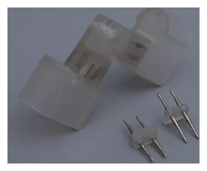 Коннектор для неона 12*24 мм, 2W, L - внешний угол, с иглой