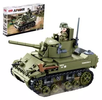 Конструктор армия «Танк», 344 детали