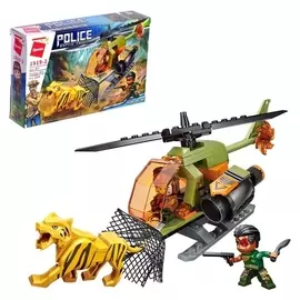Конструктор блочный «Погоня на вертолёте», 106 деталей