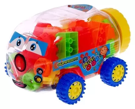 Конструктор блочный в футляре «Машинка»