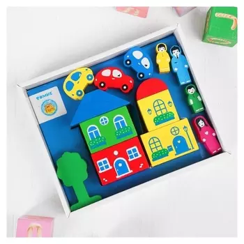 Конструктор Цветной Городок 14 элементов