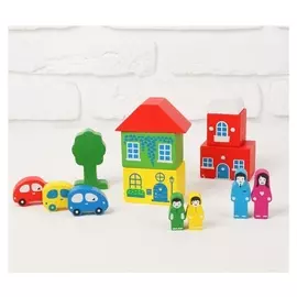 Конструктор Цветной Городок 14 деталей