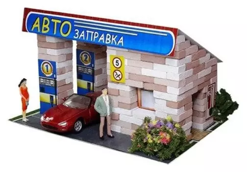 Конструктор из кирпичиков «Автозаправка», 195 деталей