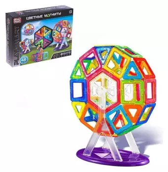 Конструктор магнитный «Цветные магниты», 46 деталей