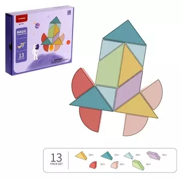 Конструктор магнитный «Магический танграм», 13 деталей