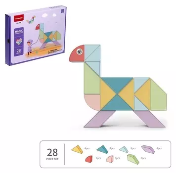 Конструктор магнитный «Магический танграм», 28 деталей