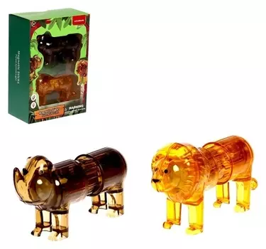 Конструктор магнитный «Животные сафари», 6 деталей