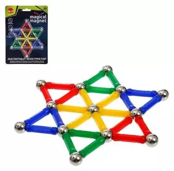 Конструктор магнитный «Звезда», 37 деталей