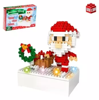 Конструктор новогодние истории «Дед мороз», 314 деталей, свет, звук