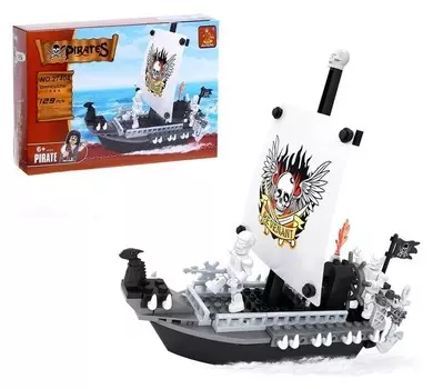 Конструктор Пиратский катер 129 деталей