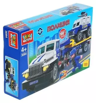 Конструктор «Полицейский урал перевозчик с джипом»