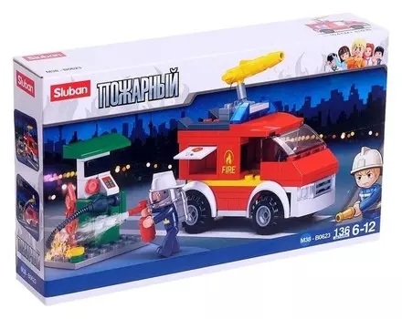 Конструктор Пожарный фургон 136 деталей