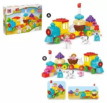 Конструктор Сказочный паровоз 58 деталей