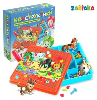 Конструктор винтовой Конструктики Животные 105 деталей