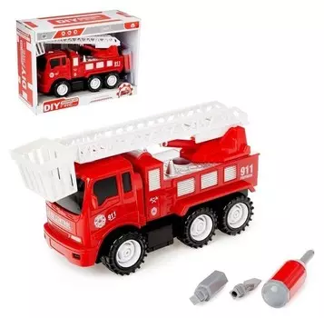 Конструктор винтовой «Пожарная машина», 20 деталей, с отверткой и насадками