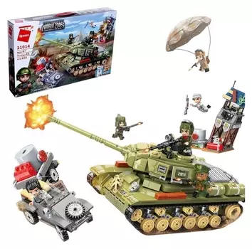 Конструктор военная зона «Штурмовой танк», 5 минифигур и 858 деталей